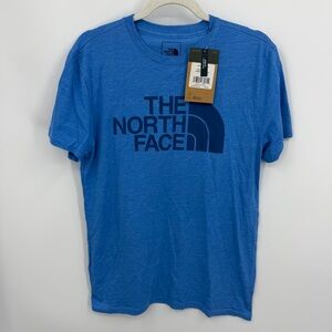The North Face Men's Short-Sleeve Half Dome Tri-Blend Tee in blue sz M